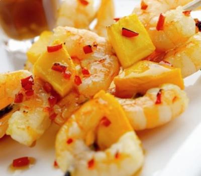 Brochettes de crevettes mangue epice2014