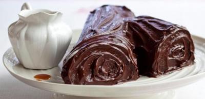 Bûche au chocolat et aux marrons