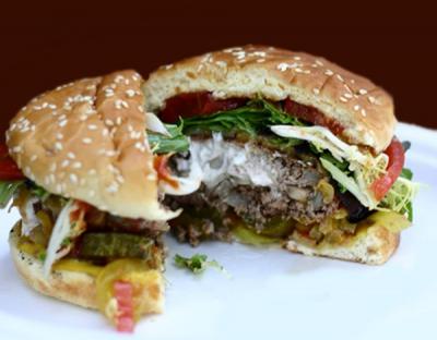 Burgers de beauf au fromage bleu chevre