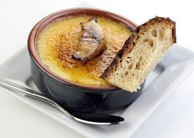 Creme brule aux foie gras et figue