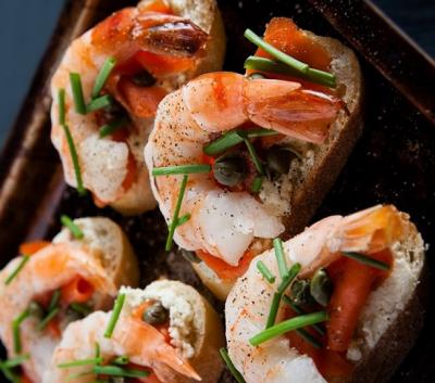 Crostini aux crevettes 2014