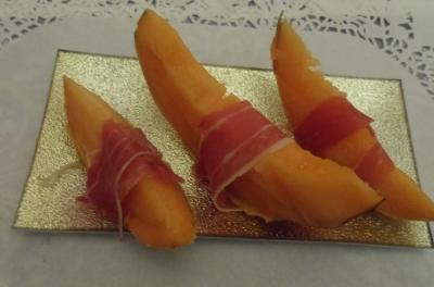 Jambon de bayonne et melon