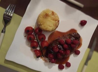 Magret de canard sauce framboise