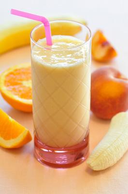 smoothies-pêche-bananes orange