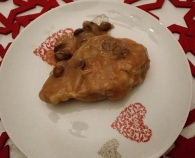 Pintade aux raisins blanc, raisins secs , flambée au cognac