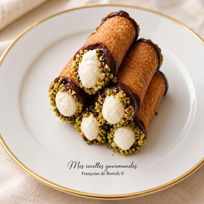 Cannoli orange fruits confits et chocolat